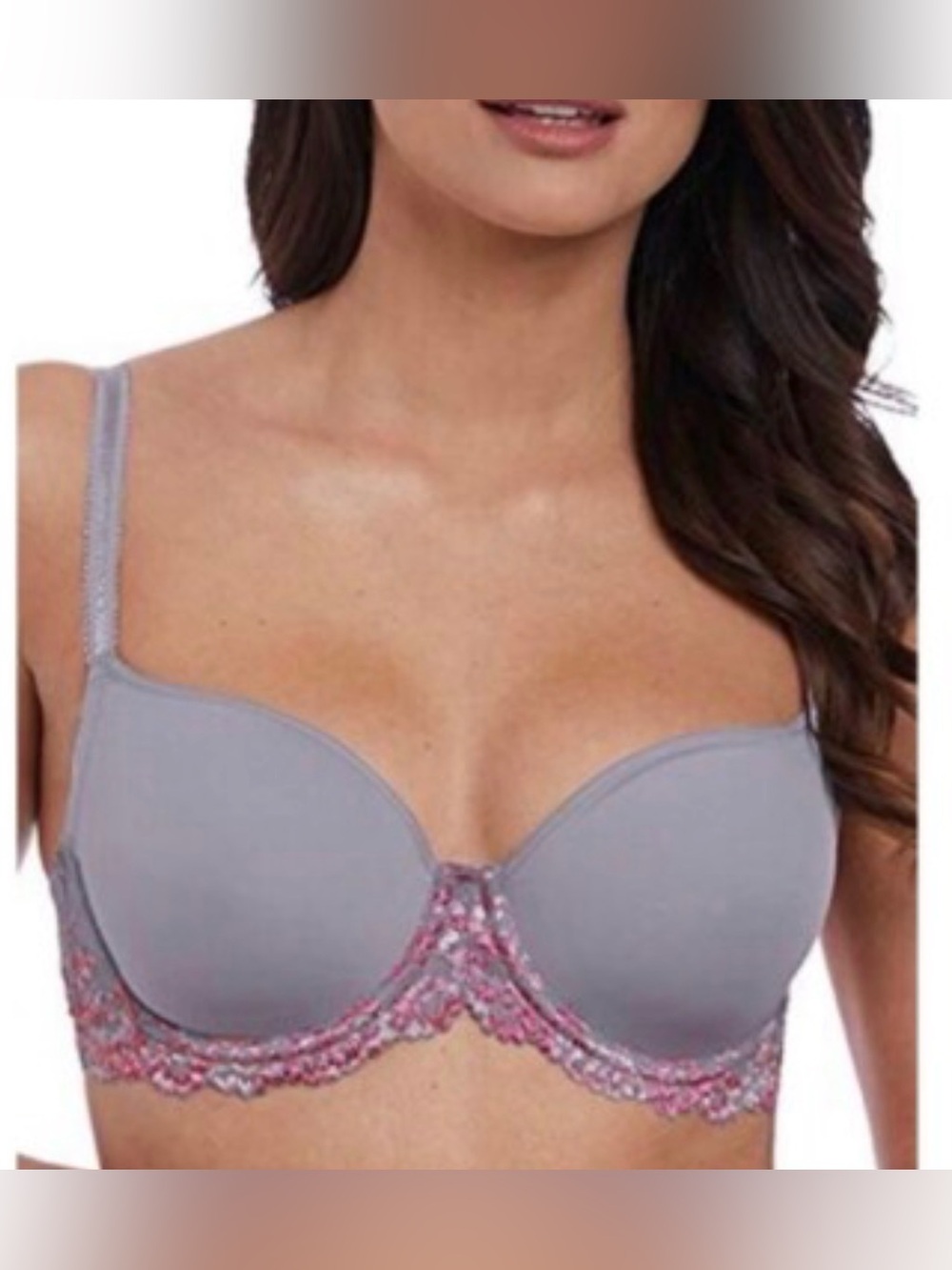 Wacoal 853191 Women’s Embrace Lace T-Shirt Underwire Bra 38D Lilac/Grey